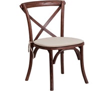 Flash Furniture XU-X-MAH-NTC-GG HERCULES Series Stackable Mahogany Wood Cross Back Chair with Cushion