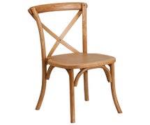 Flash Furniture XU-X-OAK-GG HERCULES Series Stackable Oak Wood Cross Back Chair