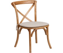 Flash Furniture XU-X-OAK-NTC-GG HERCULES Series Stackable Oak Wood Cross Back Chair with Cushion