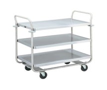 Vollrath 97167 Three Shelf Chrome Plated Steel Utility Cart, 500 lb. Weight Capacity, 40 1/2"x21"x36 1/4"