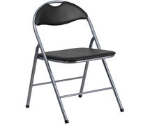 Flash Furniture Hercules Black Vinyl Metal Folding Chair with Handle