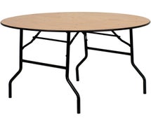 Round Plywood Folding Table, 48" Diam.