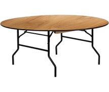 Round Plywood Folding Table, 60" Diam.