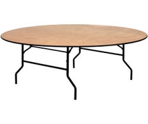 Round Plywood Folding Table, 72" Diam.