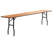 Rectangular Plywood Folding Table, 96"Wx18"W
