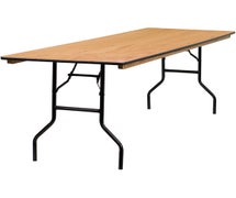 Rectangular Plywood Folding Table, 96"Wx30"W