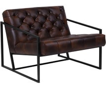 Flash Furniture HERCULES Madison Bomber Jacket Faux Leather Tufted Lounge Chair