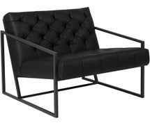 Flash Furniture HERCULES Madison Black Faux Leather Tufted Lounge Chair