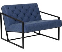 Flash Furniture HERCULES Madison Retro Blue Faux Leather Tufted Lounge Chair